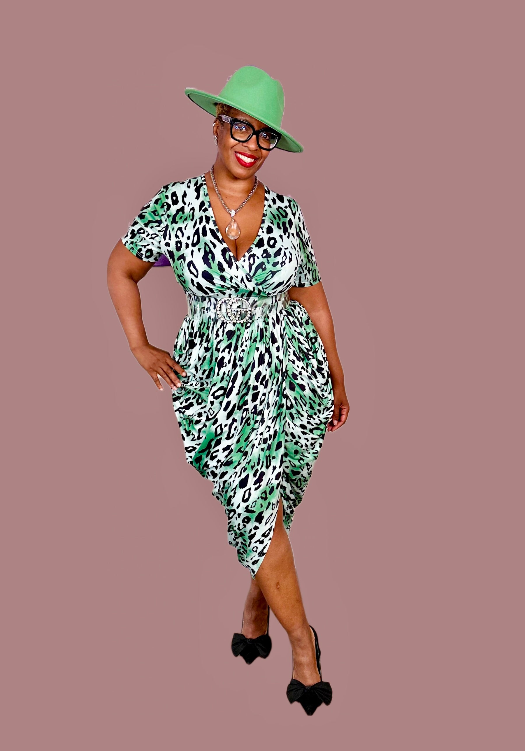 V-Neck Leopard Print Dress She Slays Fashion V-Neck Leopard Print Dress She Slays Fashion