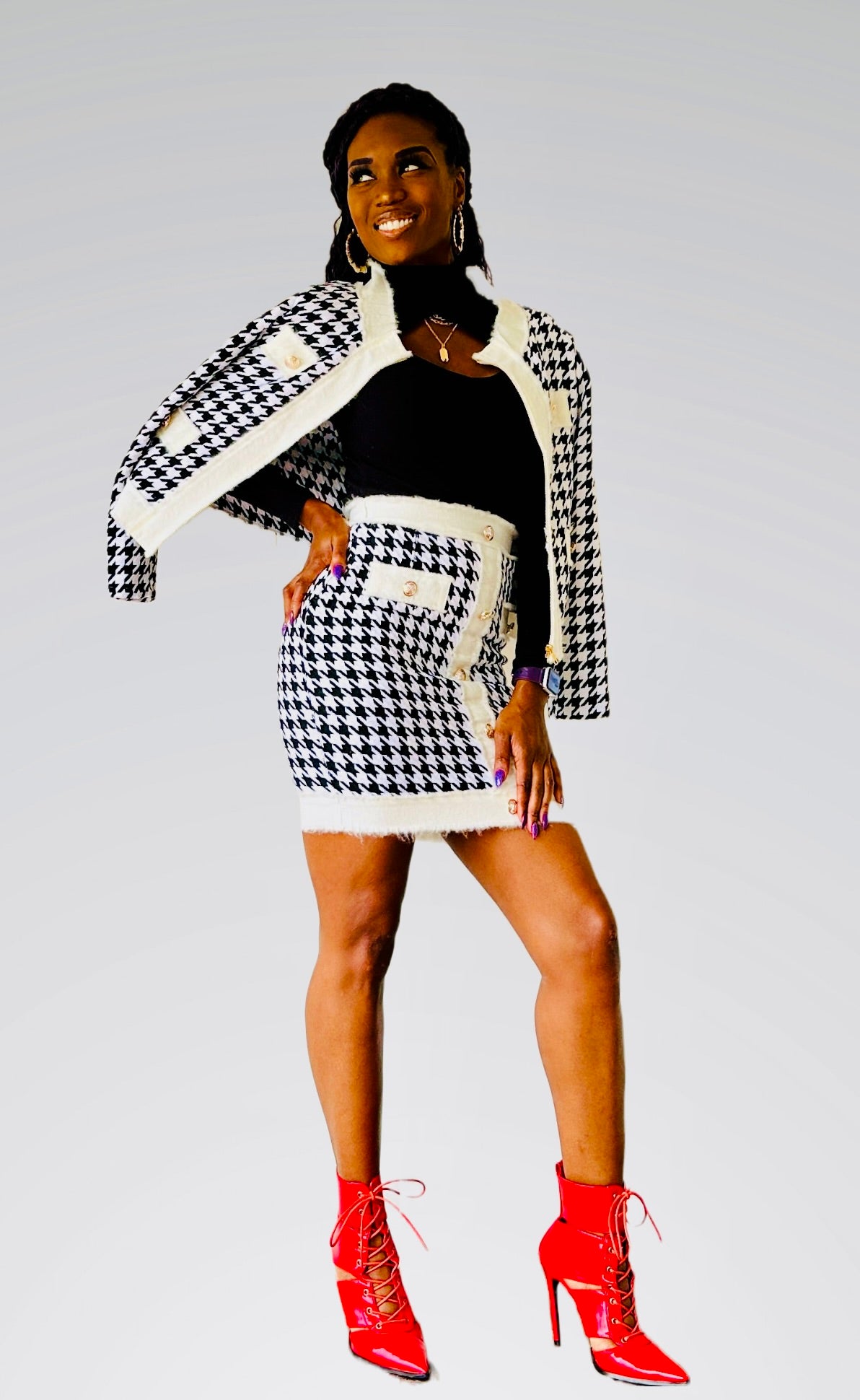 That Boss Houndstooth Skirt Set