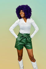 Belted Faux Leather shorts