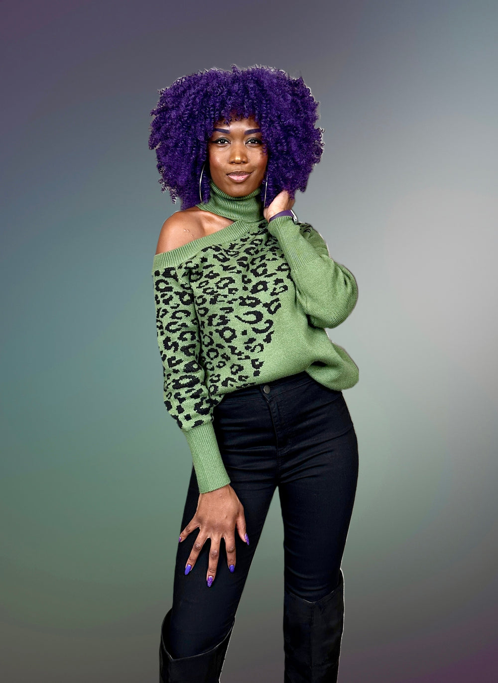 Wild Kingdom Cold Shoulder Sweaters