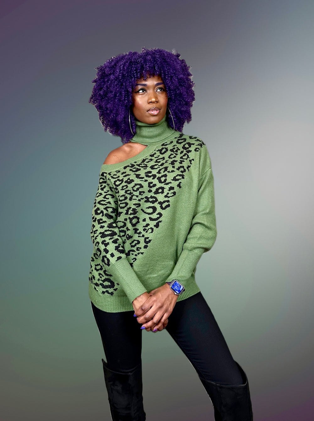 Wild Kingdom Cold Shoulder Sweaters