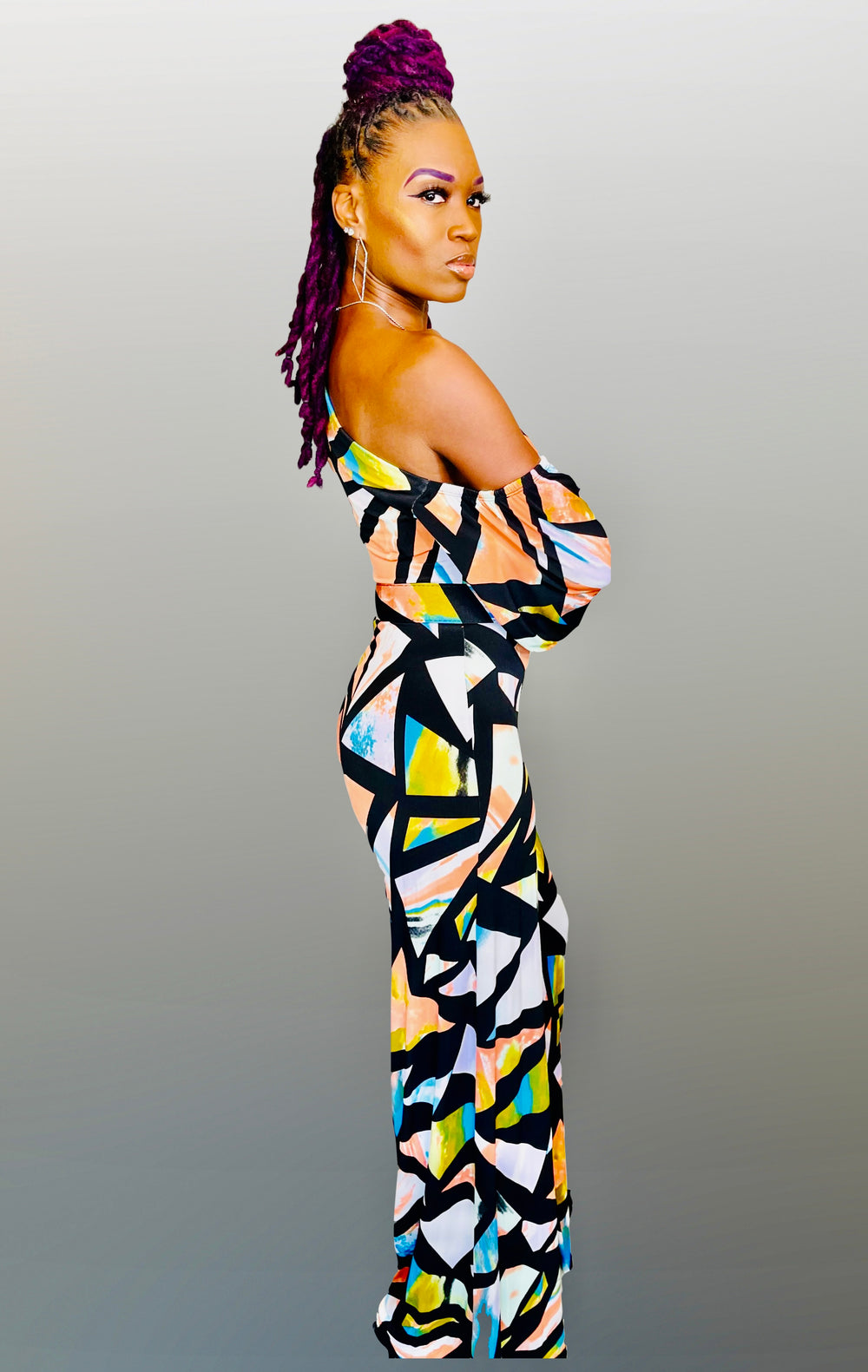 Abstract Thoughts Jumpsuit with Belt