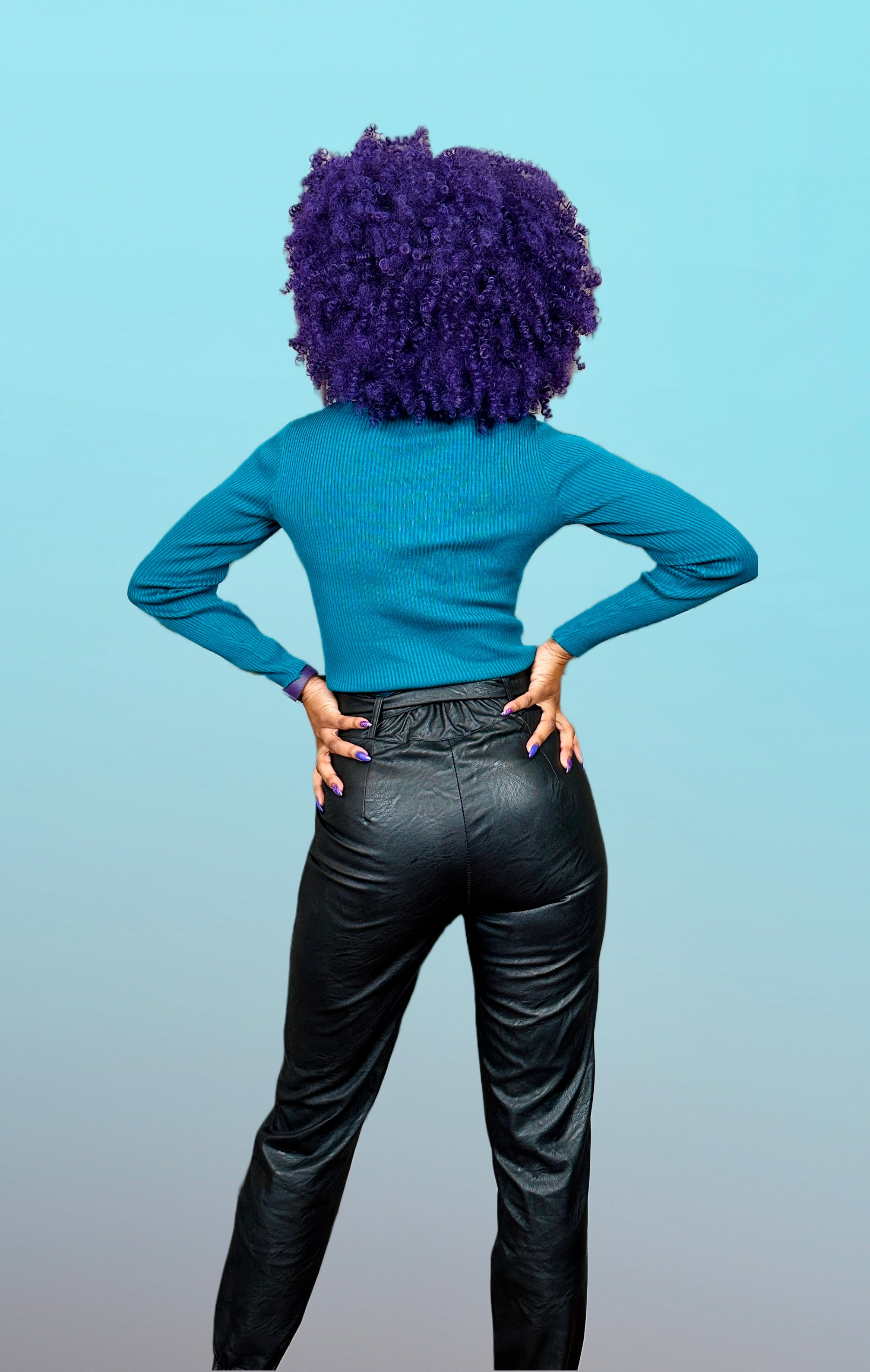 Faux Leather Belted Jogger Pants