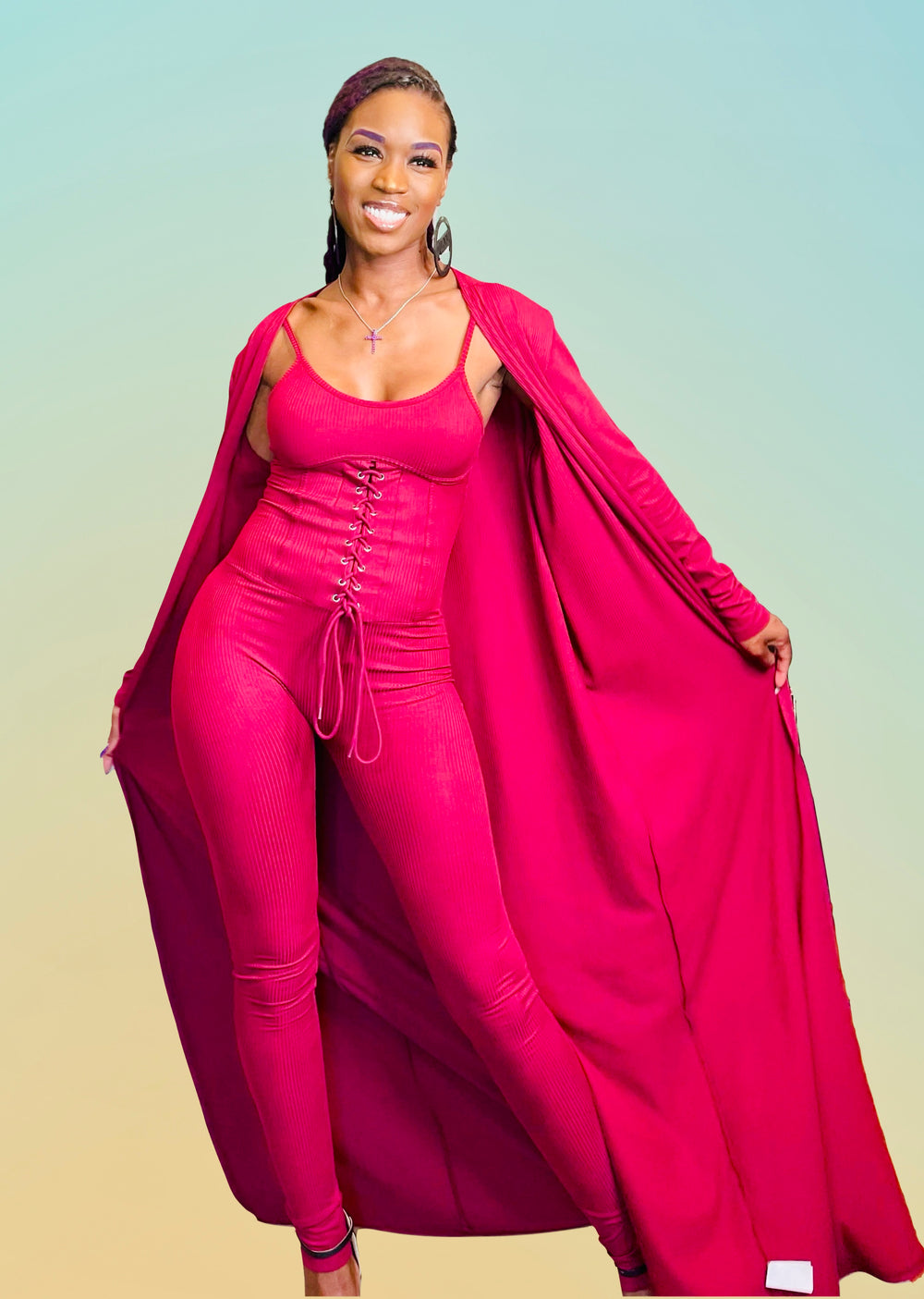 All Year Round Jumpsuit & Cardigan Set