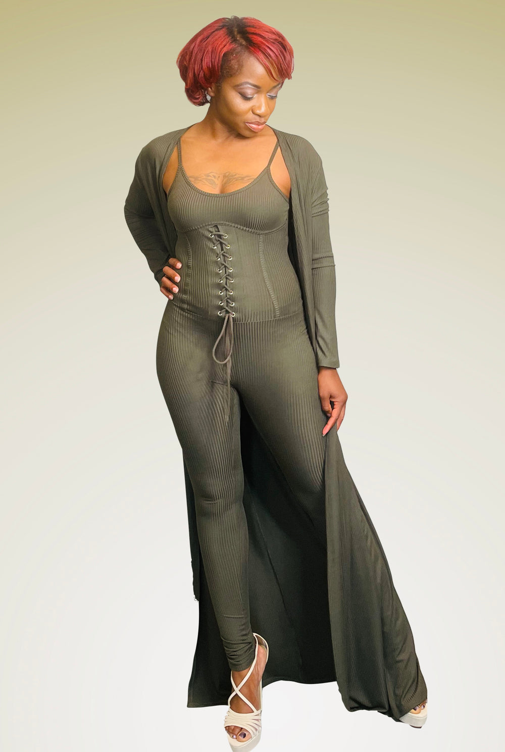 All Year Round Jumpsuit & Cardigan Set