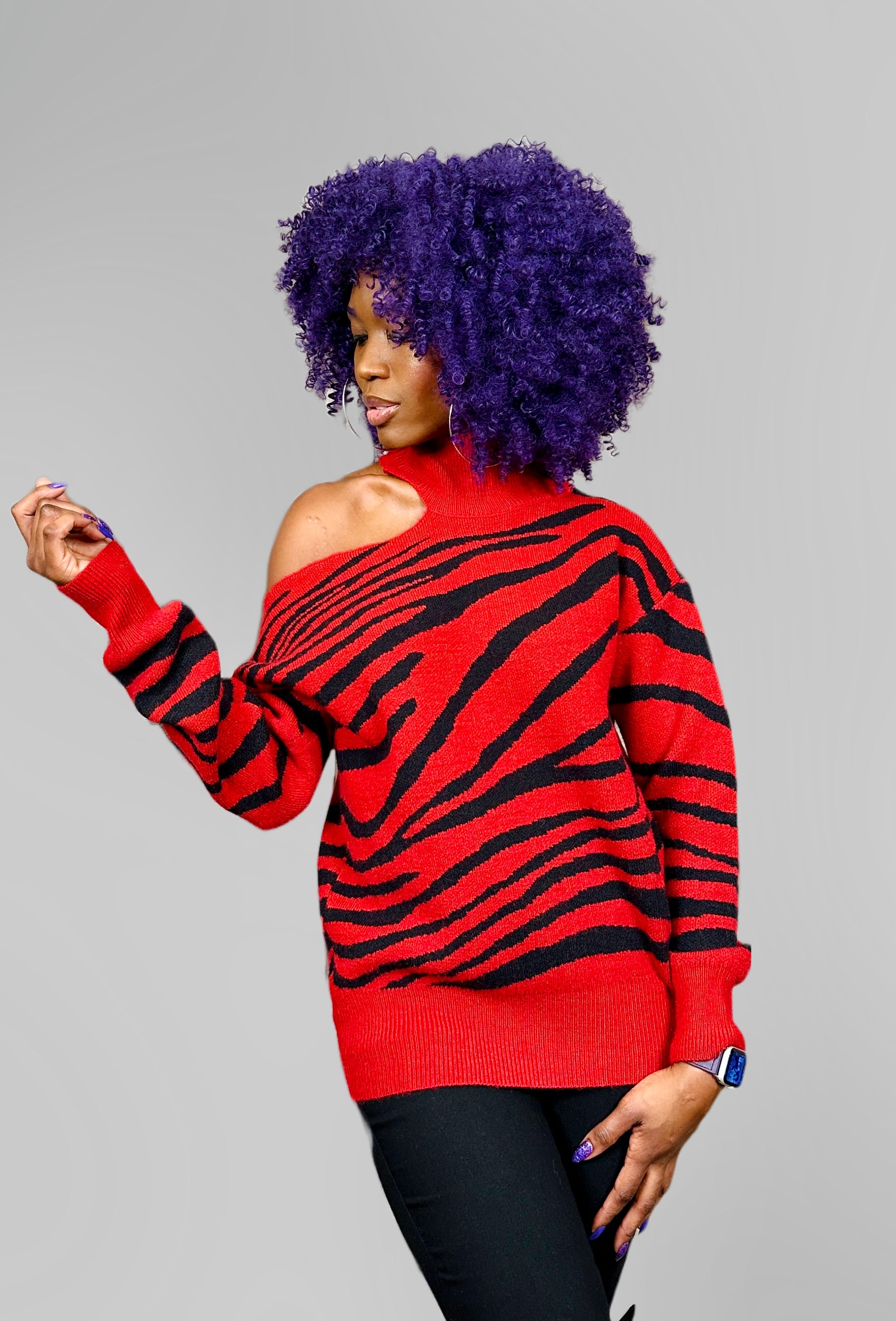 Wild Kingdom Cold Shoulder Sweaters