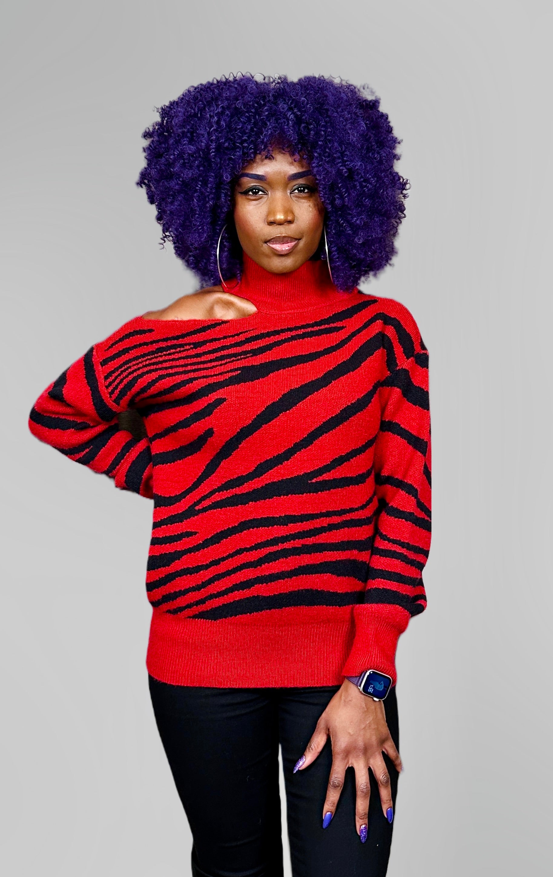 Wild Kingdom Cold Shoulder Sweaters